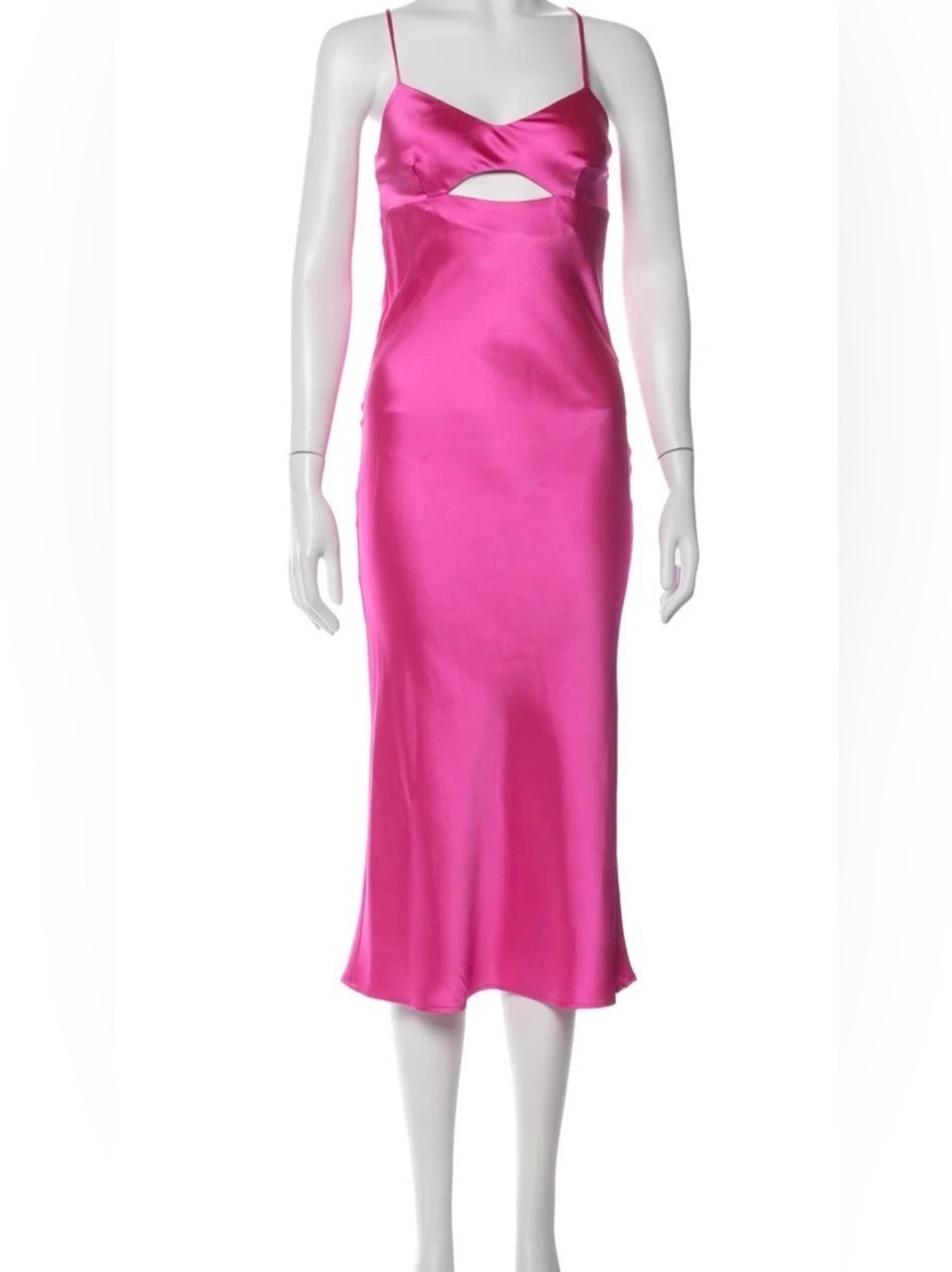 House of Harlow 1960 Hot Pink V-Neck Midi Slip Dres